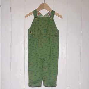 CATH KIDSTON LONDON VGUC 100% Cotton Green Dinosaur Overalls
